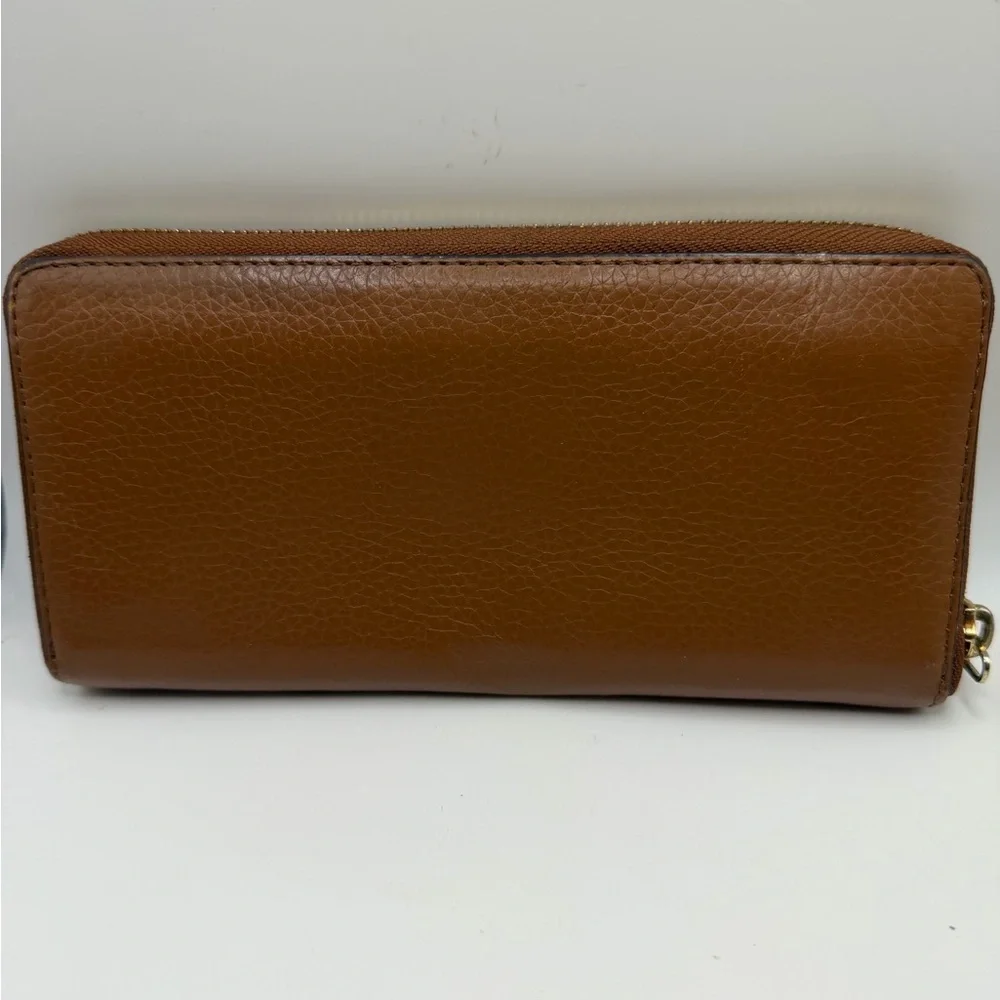 Michael Kors Tan Leather Zip Wallet